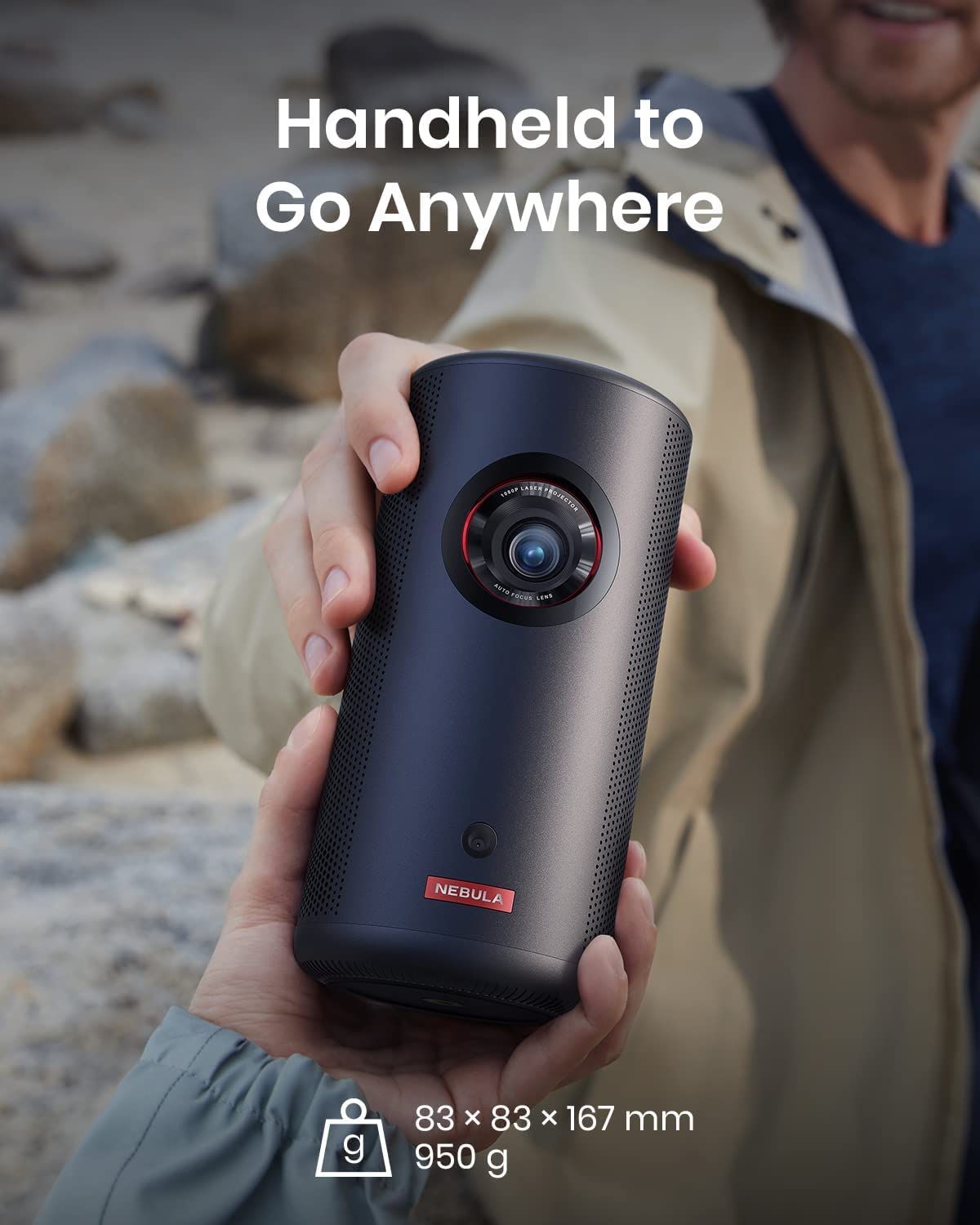 Nebula Anker Capsule 3 Laser 1080p Projetor portátil, smart, Wi-Fi